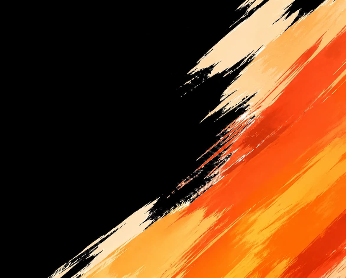 Orange and blue paint brush strokes