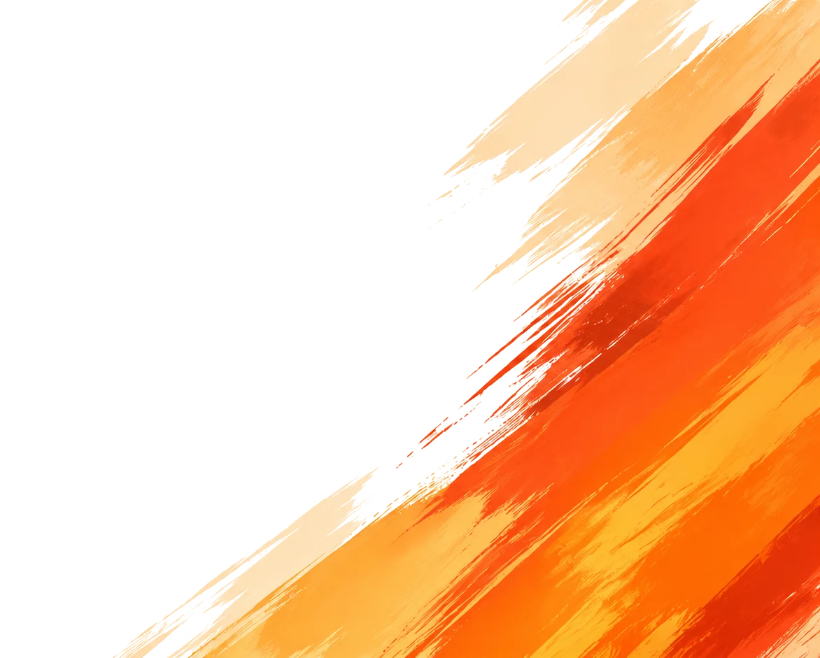 Orange and blue paint brush strokes