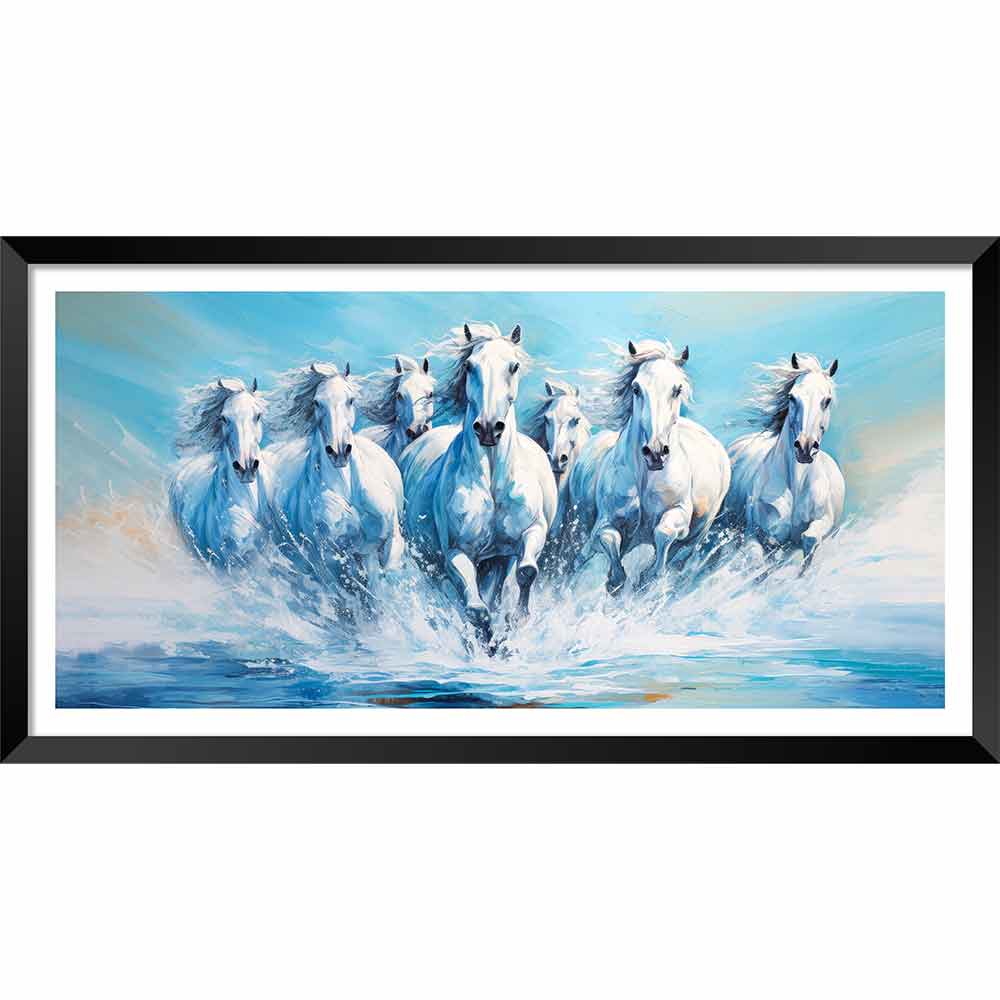 seven running horse vastu wall painting