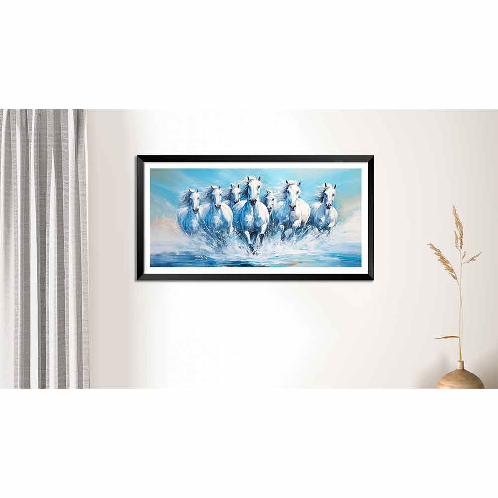 Seven running horses vastu painting