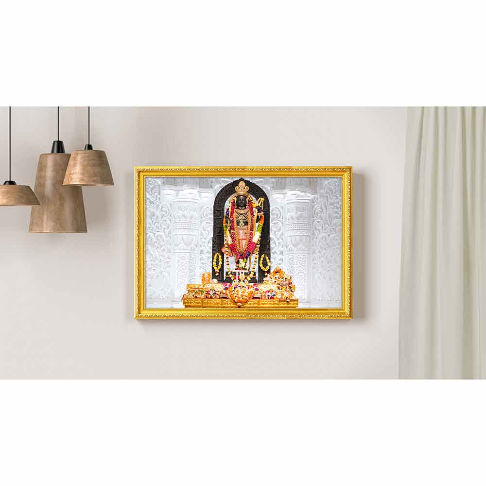 shri ram lalla poster with frame for wall decor